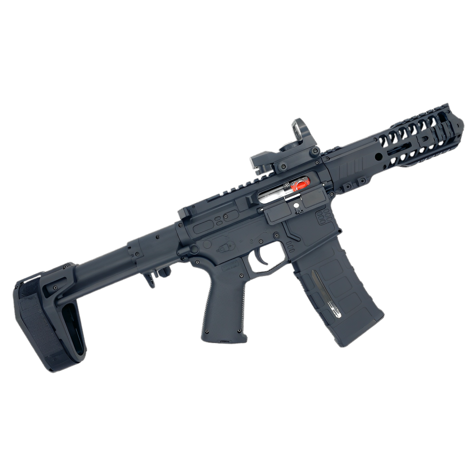 Black SLR 1.0 Gel Blaster with dual-mode selector and holographic aiming sight