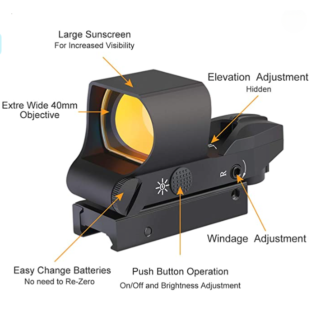 Holographic Reflex Red Dot Sight RS-30 for Orbeez Gun