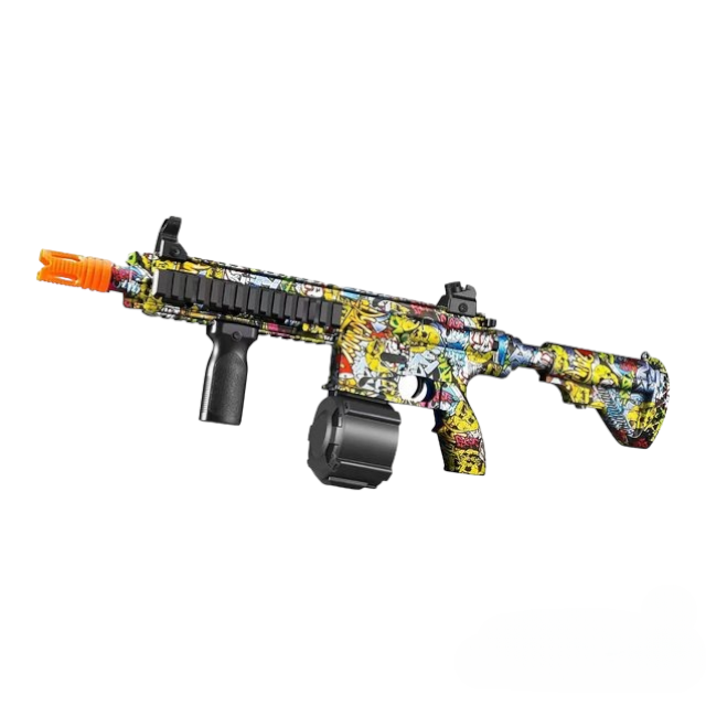 M416 Gel Blaster Yellow with Drum Magazine for Tactical Gameplay