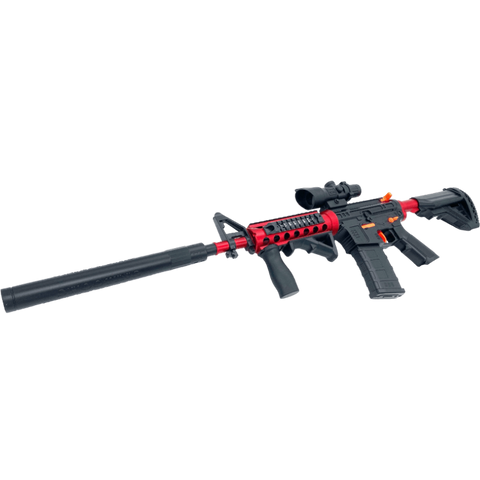 M4A1 Drum Weihui gel blaster, electric red and black assault model