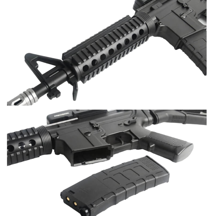 Jinming M4A1 black electric gel blaster with assault capabilities for tactical scenarios