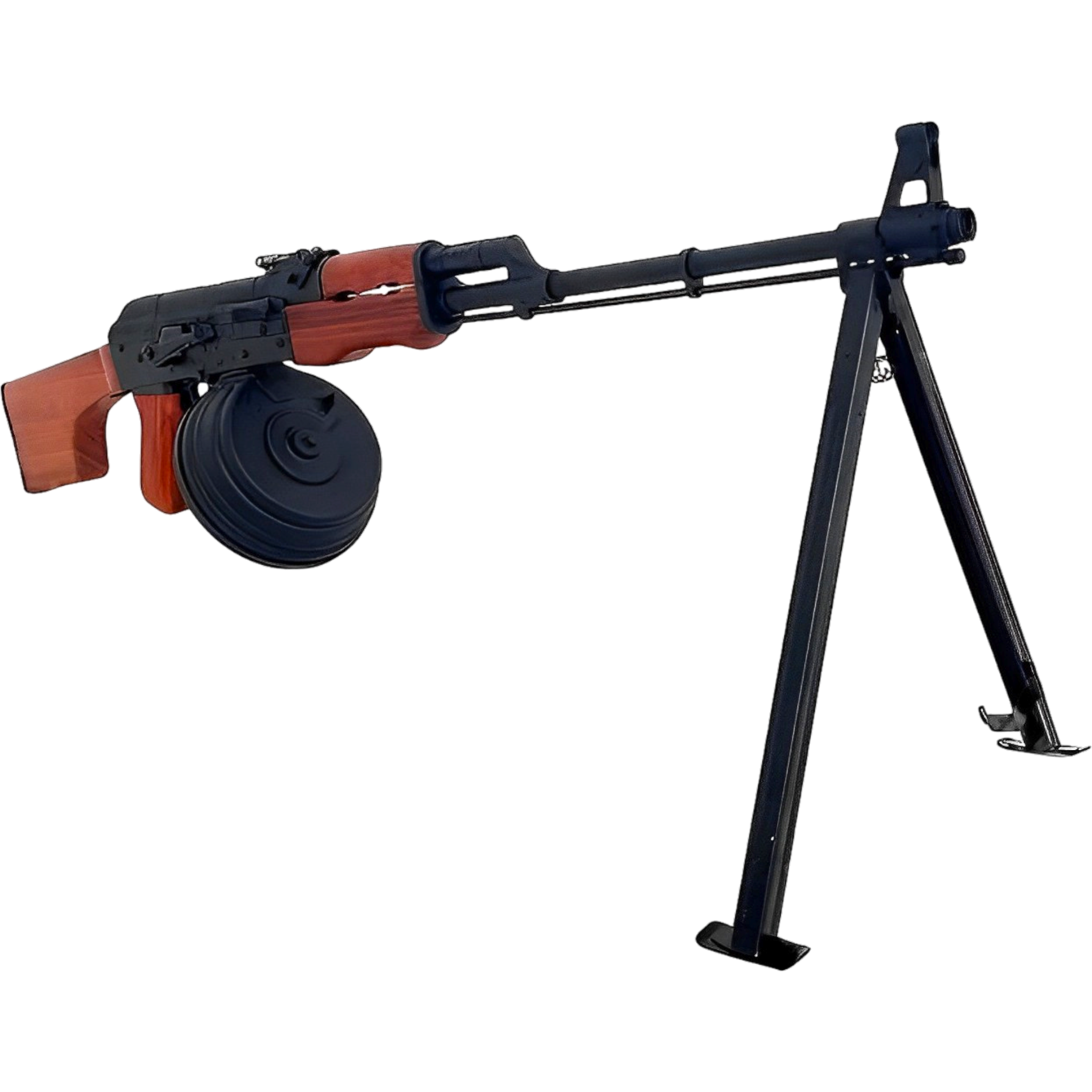 XIANGWEISHE RPK gel blaster with adjustable bipod, nylon receiver, and high-capacity drum magazine.