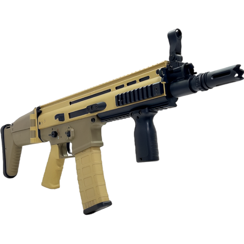 SCAR AK16 gel blaster by DEKAI featuring USB charging, adjustable length, and realistic aesthetics.