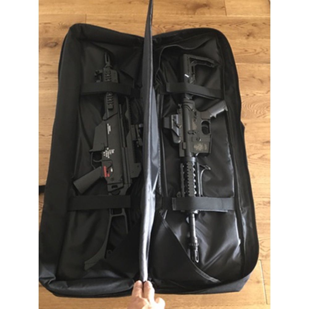 Versatile Gel Blaster bag with padded dividers for dual weapon protection